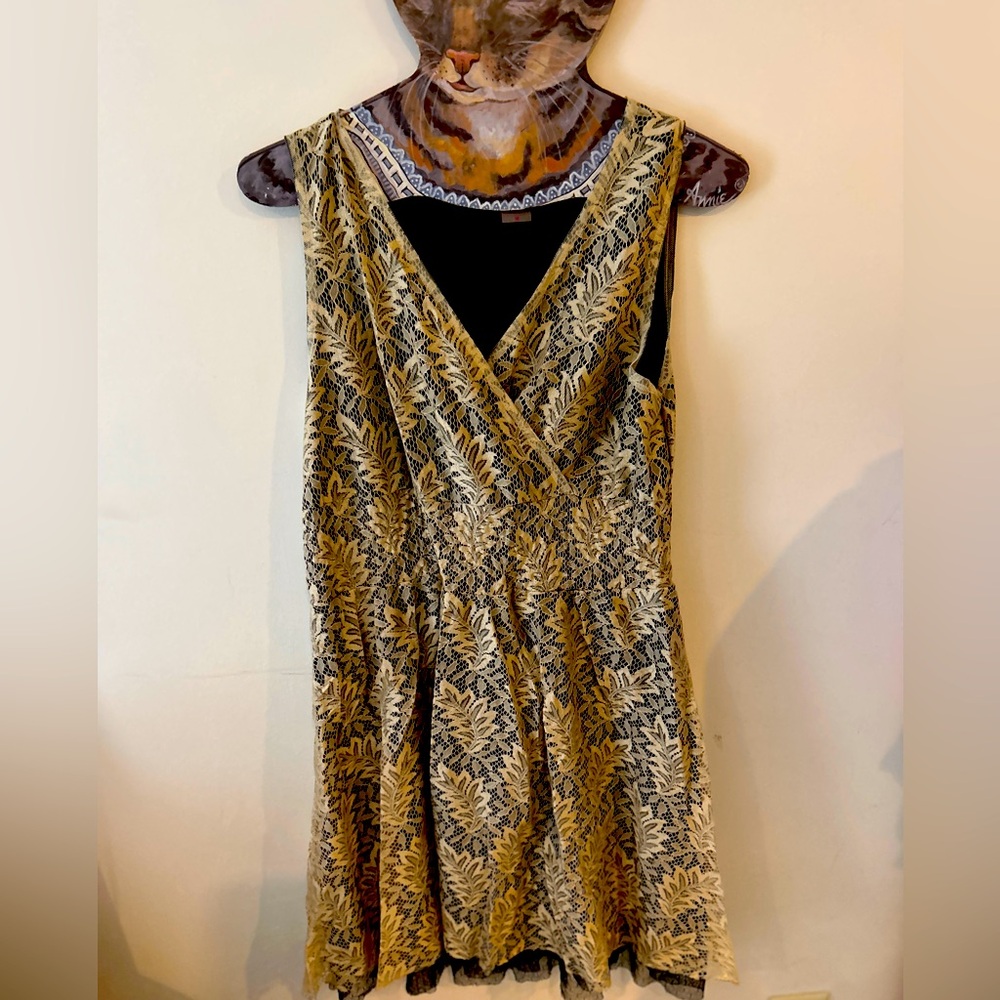 Lace overlay dress.